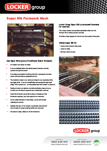 Super Rib Formwork Brochure